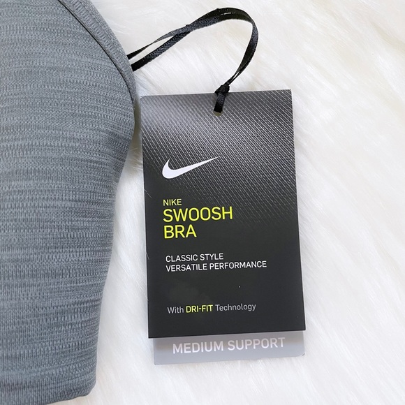 Nike Women’s Dri-Fit Swoosh Grey Sports Bra - Picture 3 of 8